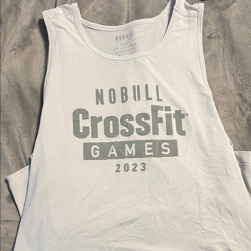 NOBULL Gray and White CrossFit Games Tank